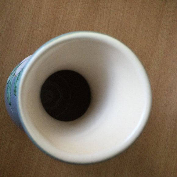 Handmade vase blue wit white flower dogwood - Picture 7 of 8